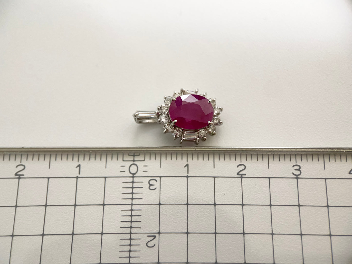 【美品】天然ルビー2.07ct D0.52ct ダイヤモンドジュエリー ネックレストップ