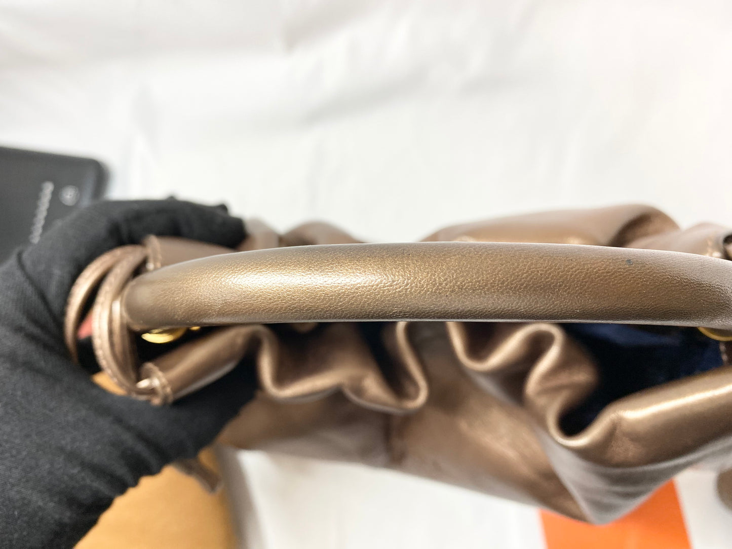 【良品】ロエベ LOEWE 2Way ハンドバッグ ブラウンゴールド