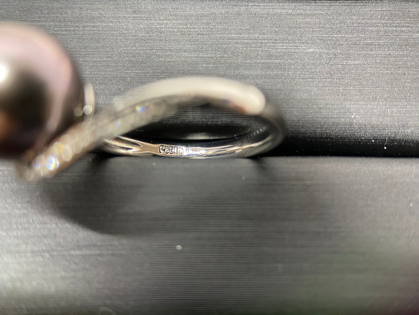 【美品】黒蝶真珠11㎜ ダイヤモンドジュエリー リング