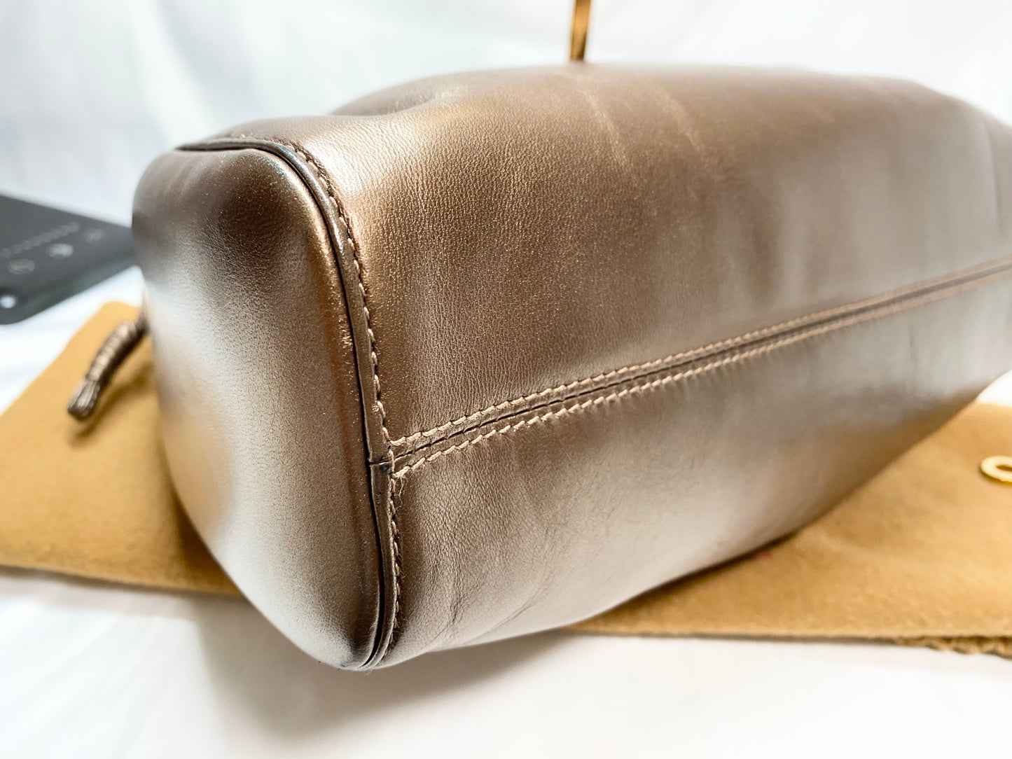 【良品】ロエベ LOEWE 2Way ハンドバッグ ブラウンゴールド
