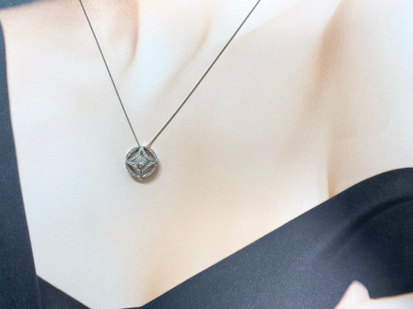 【新品】Pt900/850 ダイヤモンドネックレス D0.340/0.12ct