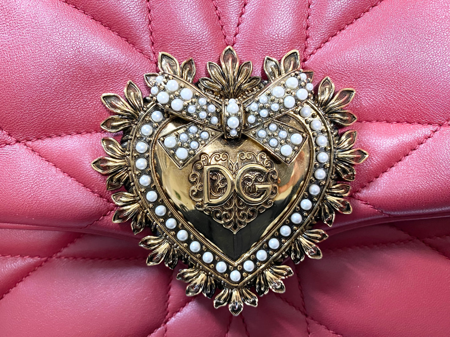 DOLCE&GABBANA ドルチェ&ガッパーナ ディボーション チェーンショルダーバッグ レッド