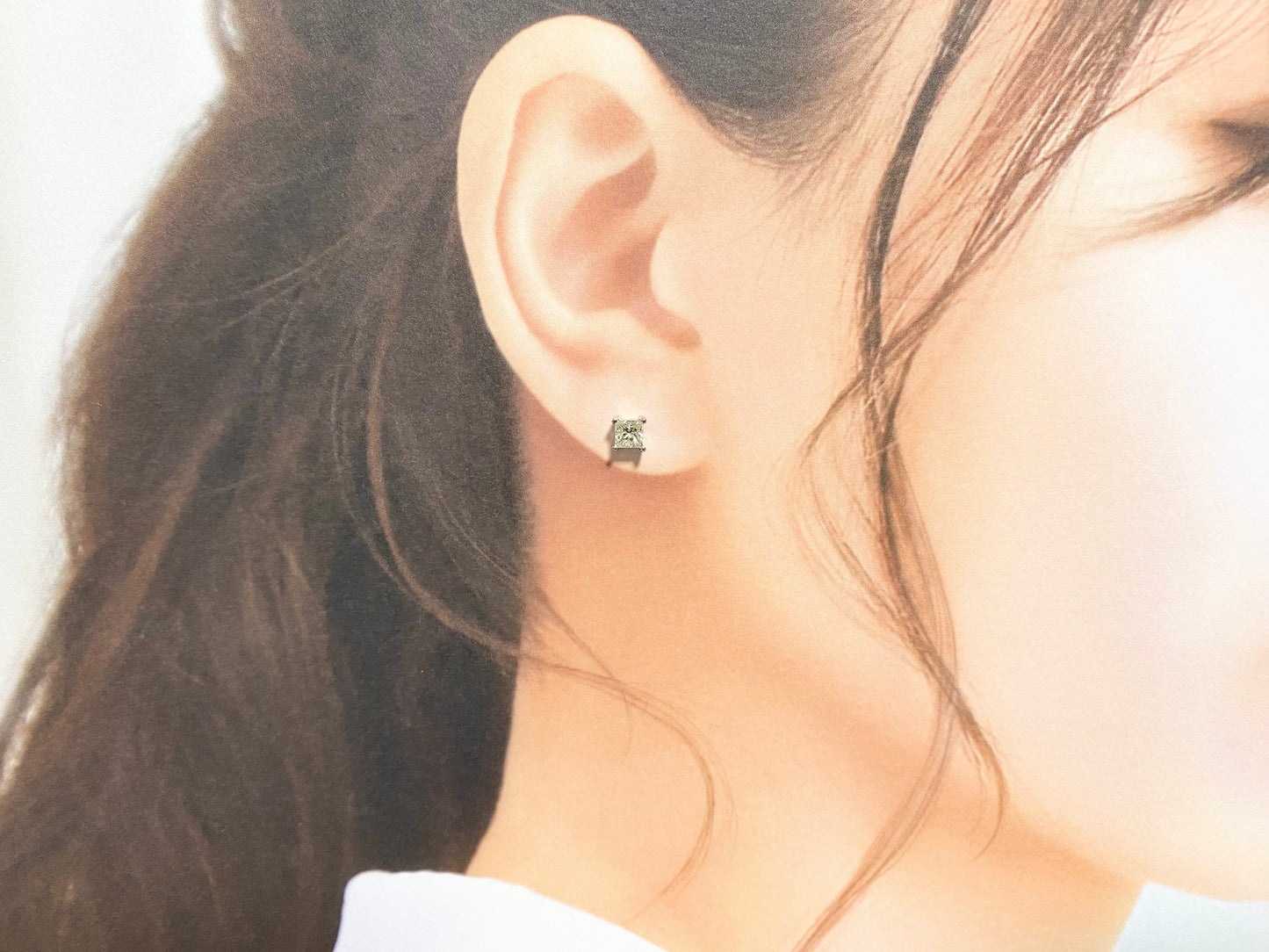 【未使用品】Pt900 ダイヤモンドジュエリー ピアス 甘いシャンパンカラー