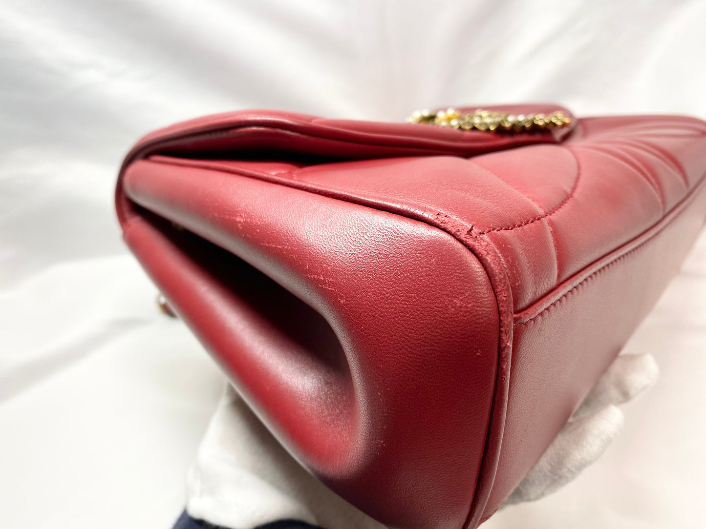 DOLCE&GABBANA ドルチェ&ガッパーナ ディボーション チェーンショルダーバッグ レッド
