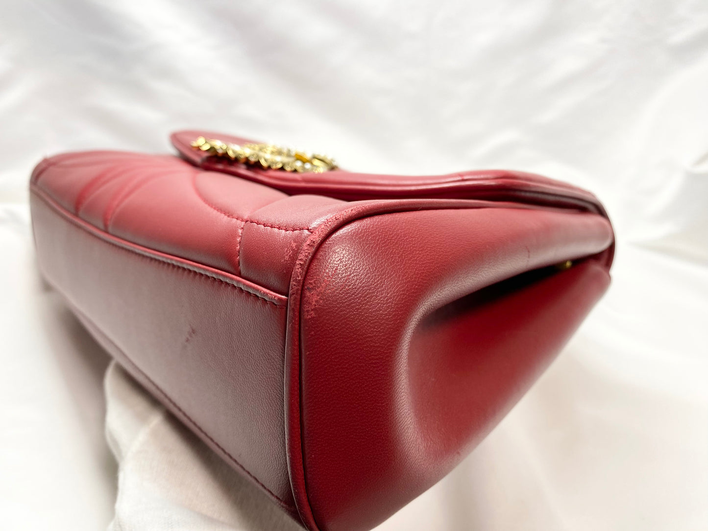 DOLCE&GABBANA ドルチェ&ガッパーナ ディボーション チェーンショルダーバッグ レッド