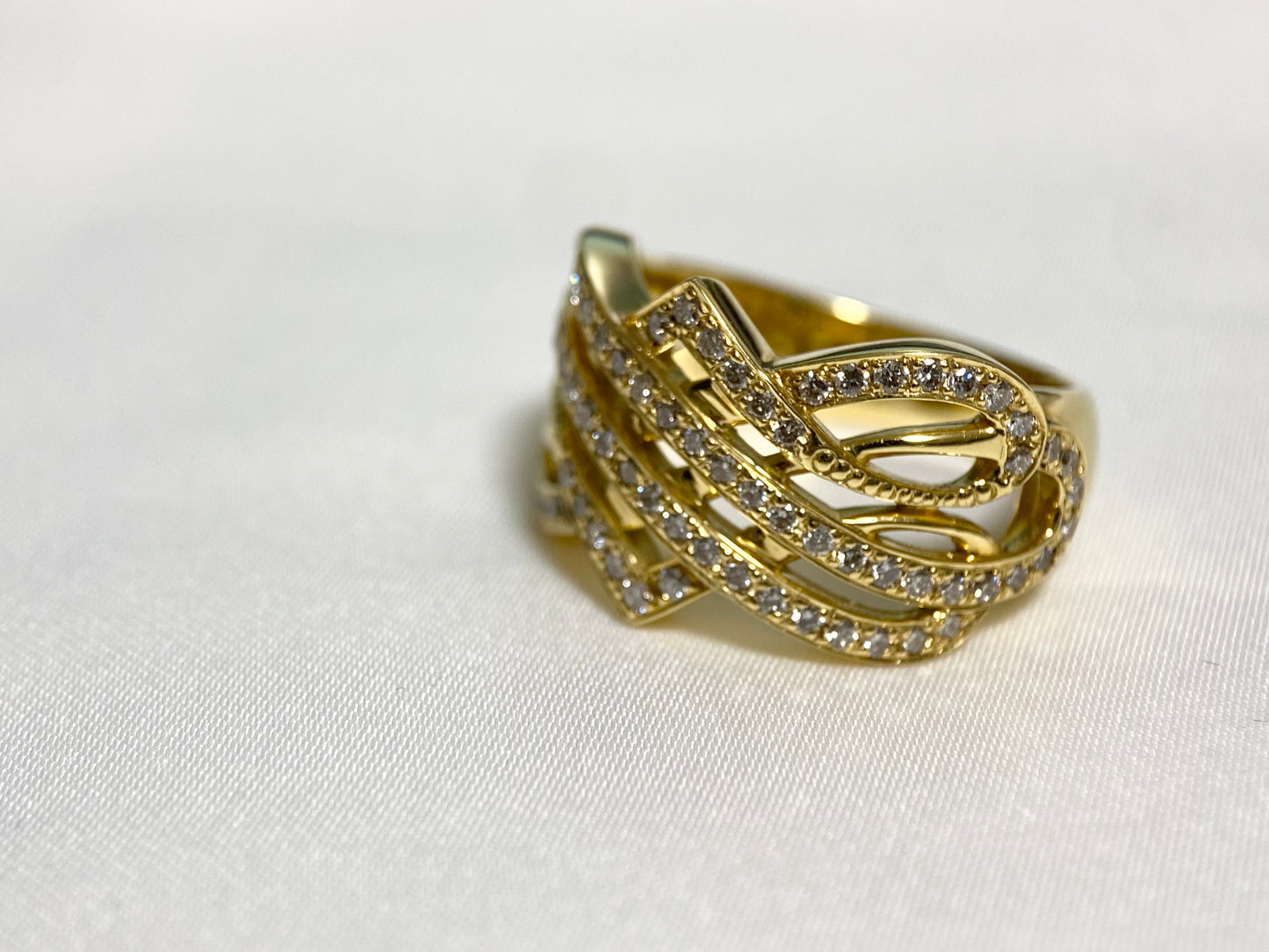 【新品】豪華パヴェ ダイヤモンドジュエリーリング