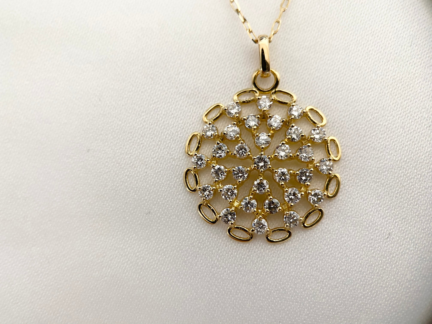 【新品】大輪の花 ダイヤモンドジュエリー ネックレス