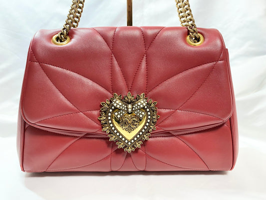 DOLCE&GABBANA ドルチェ&ガッパーナ ディボーション チェーンショルダーバッグ レッド