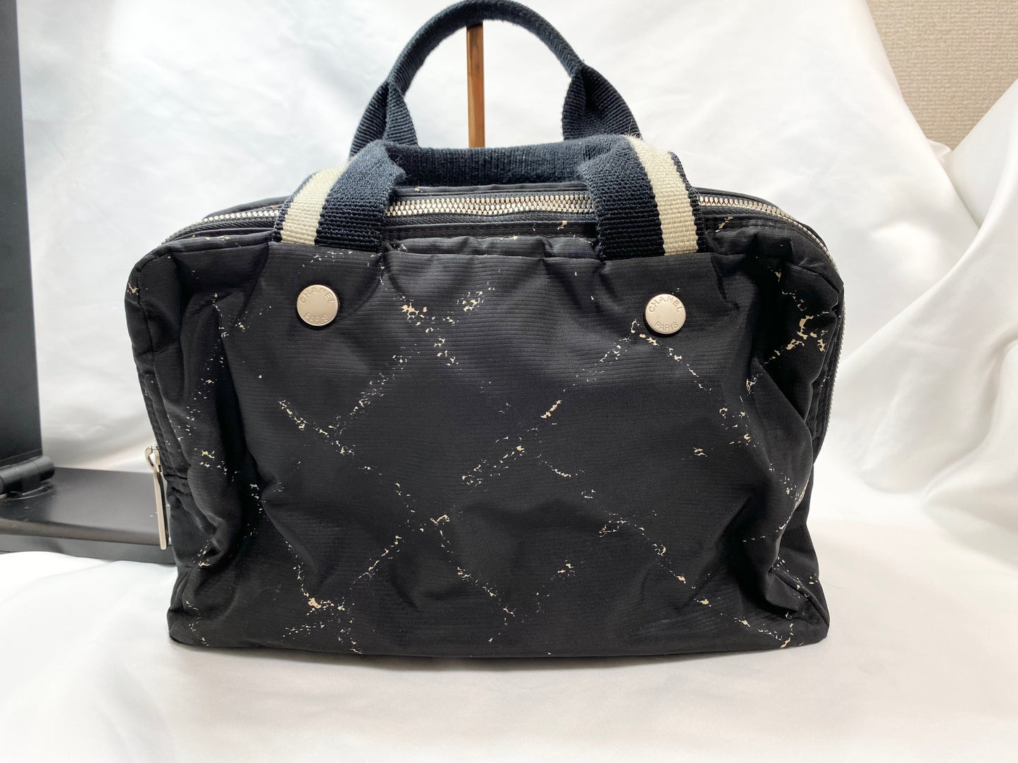 【良品】シャネル CHANEL 旧トラベルライン ミニボストンバッグ