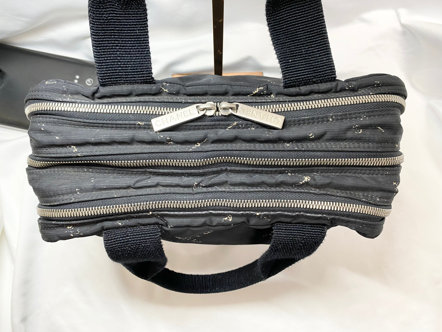 【良品】シャネル CHANEL 旧トラベルライン ミニボストンバッグ