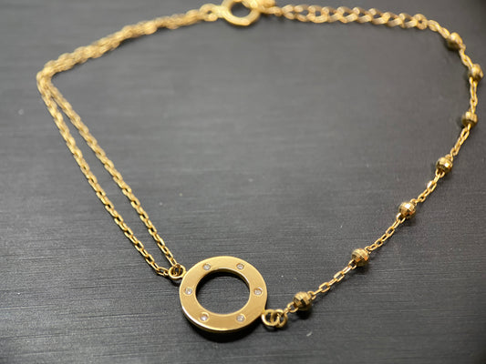 【新品】小さいリングと2つの異なるチェーン ブレスレットジュエリー