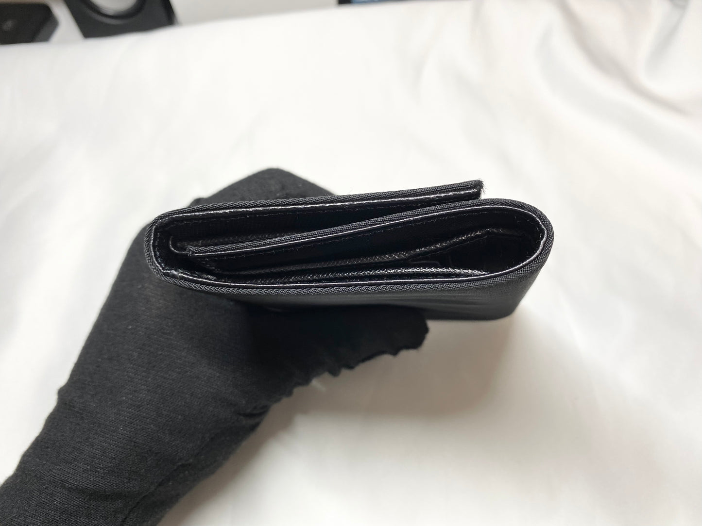 【美品】プラダ PRADA テスート ナイロン三つ折り財布 ブラック