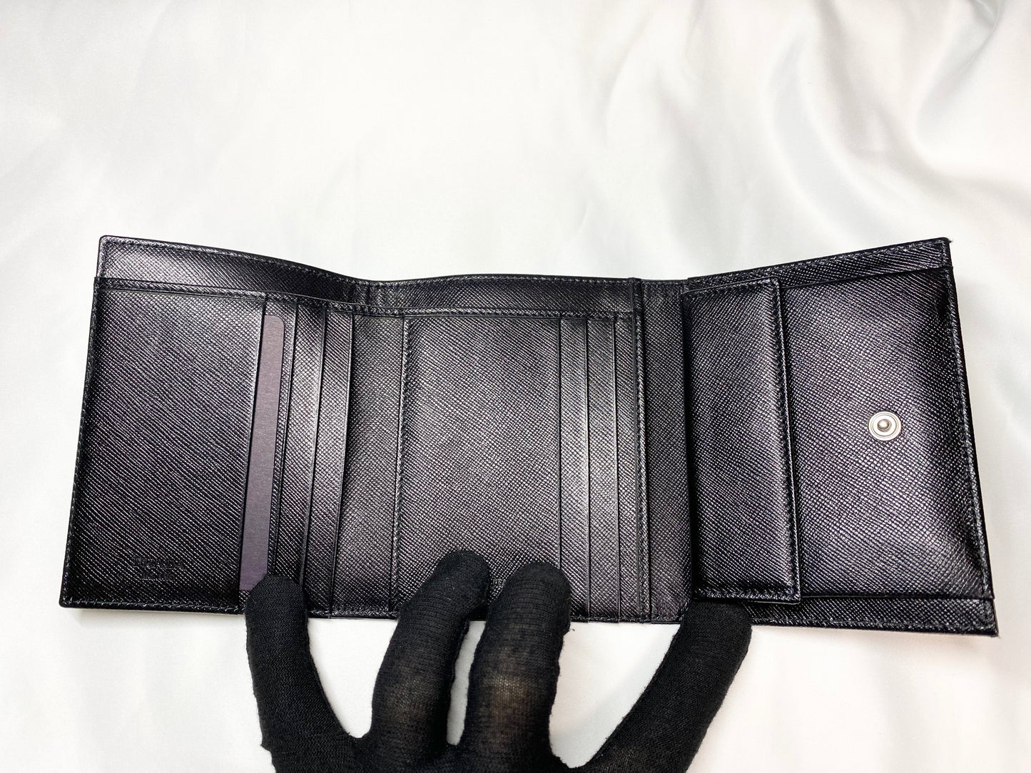 【美品】プラダ PRADA テスート ナイロン三つ折り財布 ブラック
