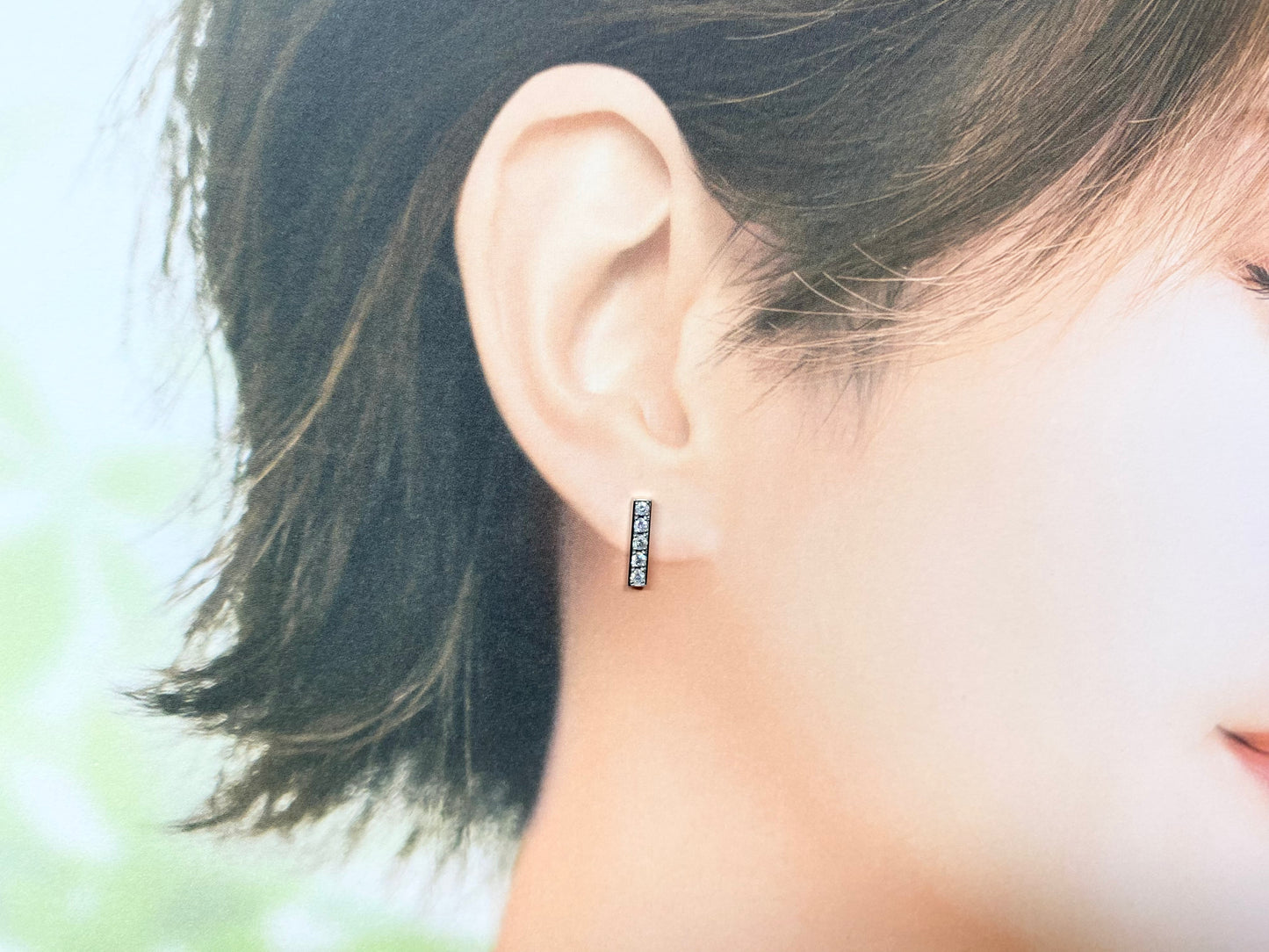 【新品】敢えての長方形ピアス ダイヤモンドジュエリー