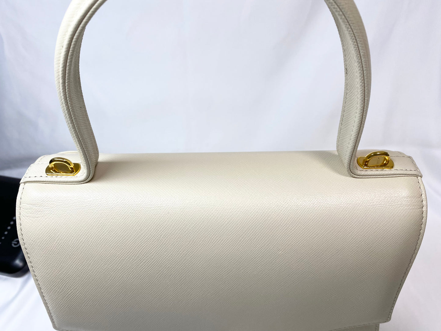 【美品】ジバンシー GIVENCHY レザー2Way ハンドバッグ ホワイトベージュ