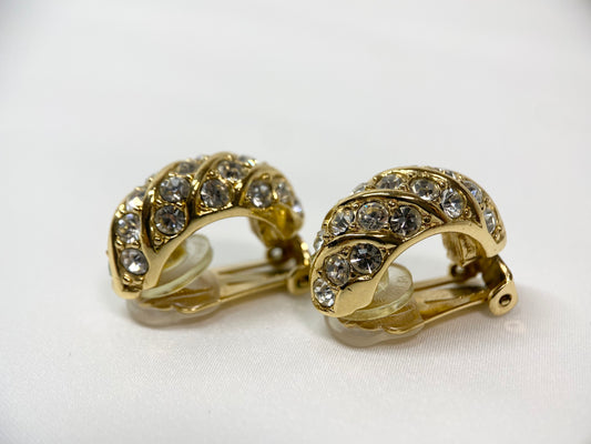 クリスチャンディオール Christian Dior ラインストーン イヤリング