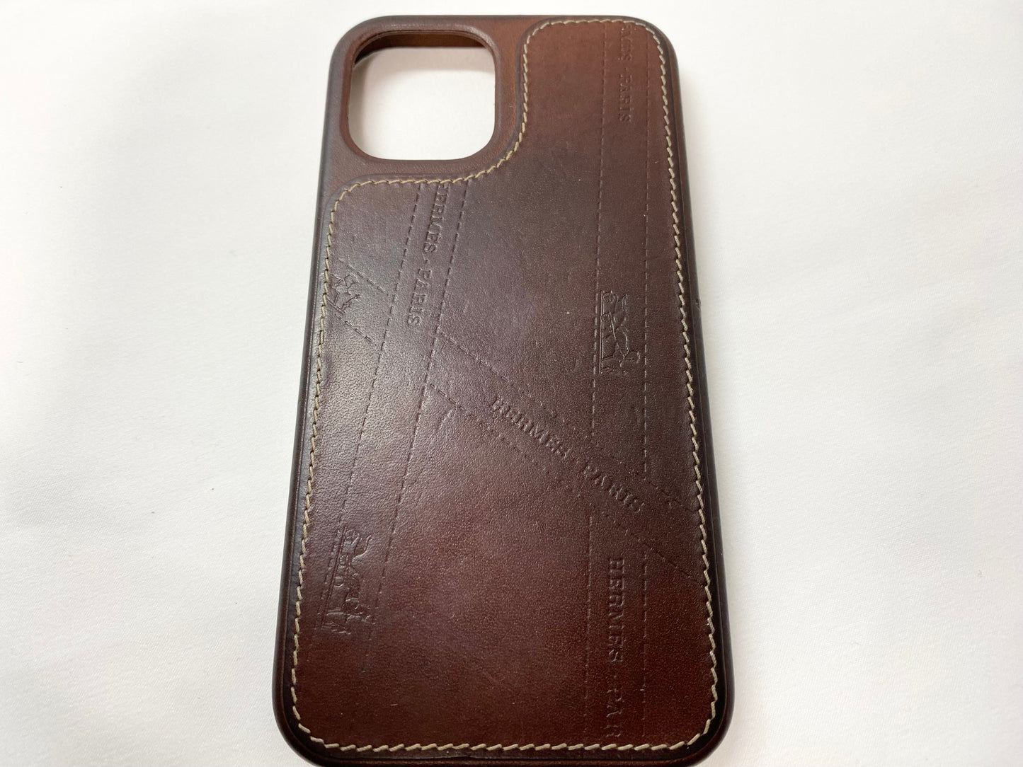 Hermès Hermès iPhone12/12PRO Cell Phone Case Bolduc Brown