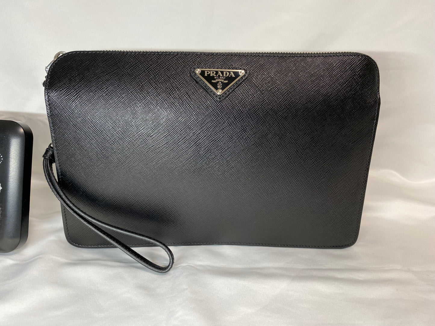 Beautiful Prada PRADA Saffiano Leather Clutch Bag Black