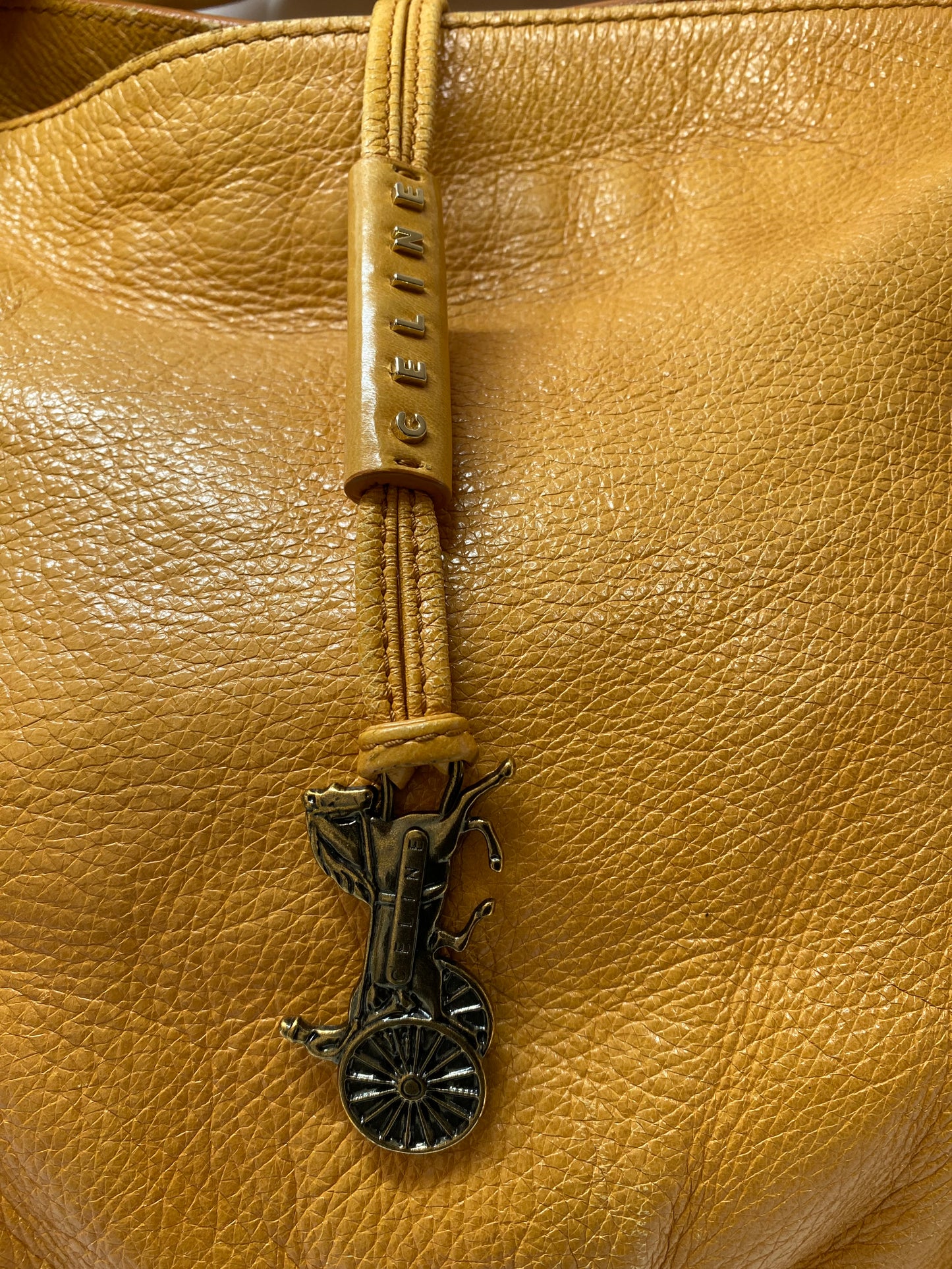 Celine CELINE Bittersweet leather handbag with carriage hardware light brown