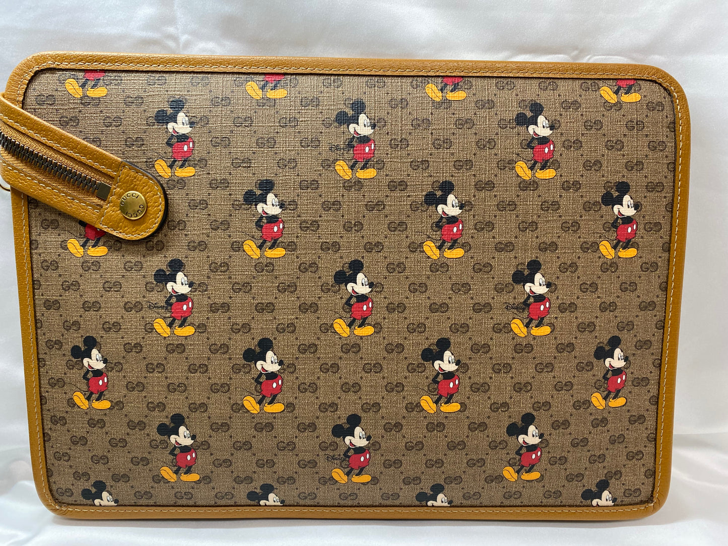 Gucci & Disney Leather Clutch Bag Mickey Mouse Print