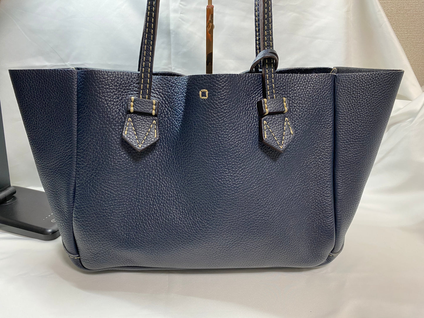 MOREAU PARIS MOREAU PARIS Leather Tote Bag with Pouch Navy