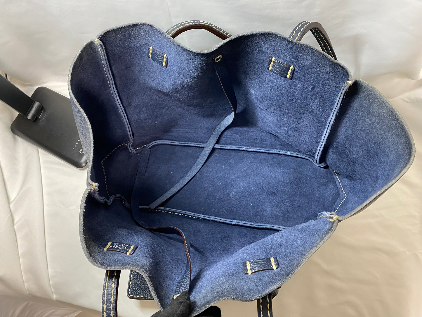 MOREAU PARIS MOREAU PARIS Leather Tote Bag with Pouch Navy