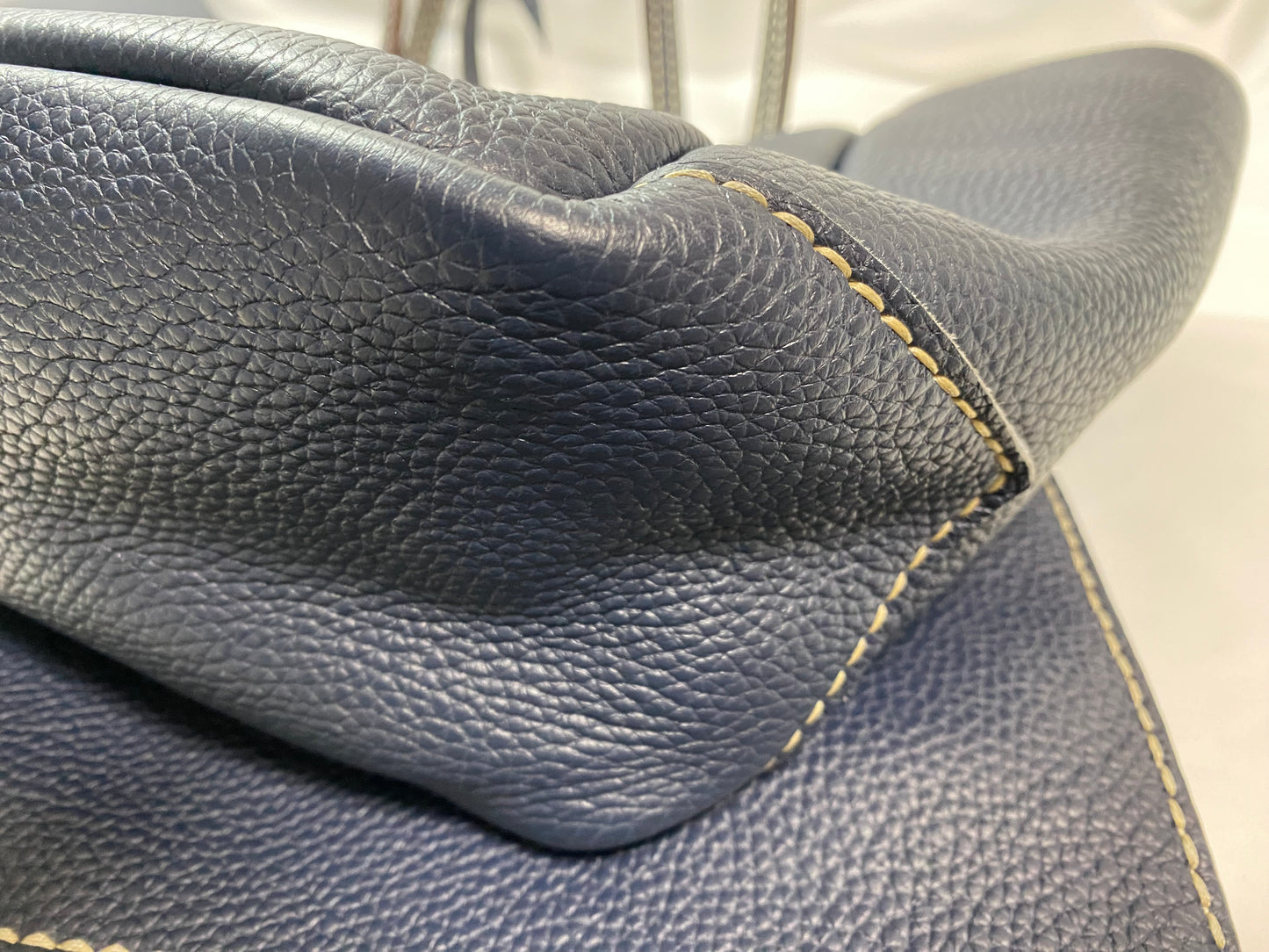 MOREAU PARIS MOREAU PARIS Leather Tote Bag with Pouch Navy