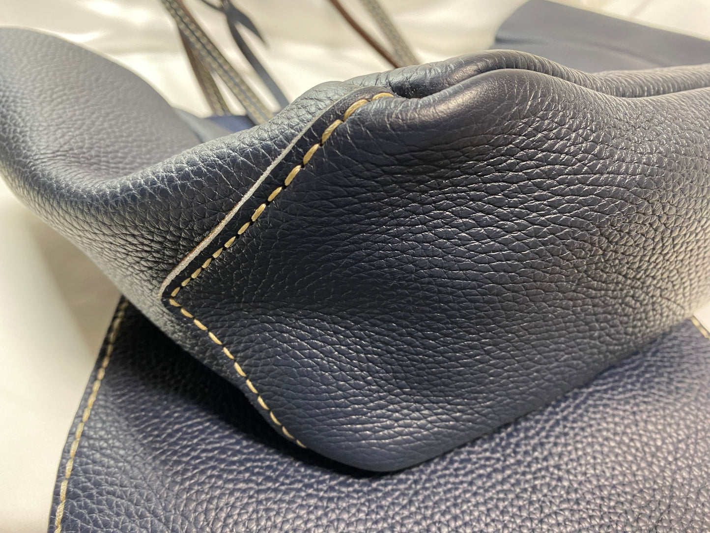 MOREAU PARIS MOREAU PARIS Leather Tote Bag with Pouch Navy