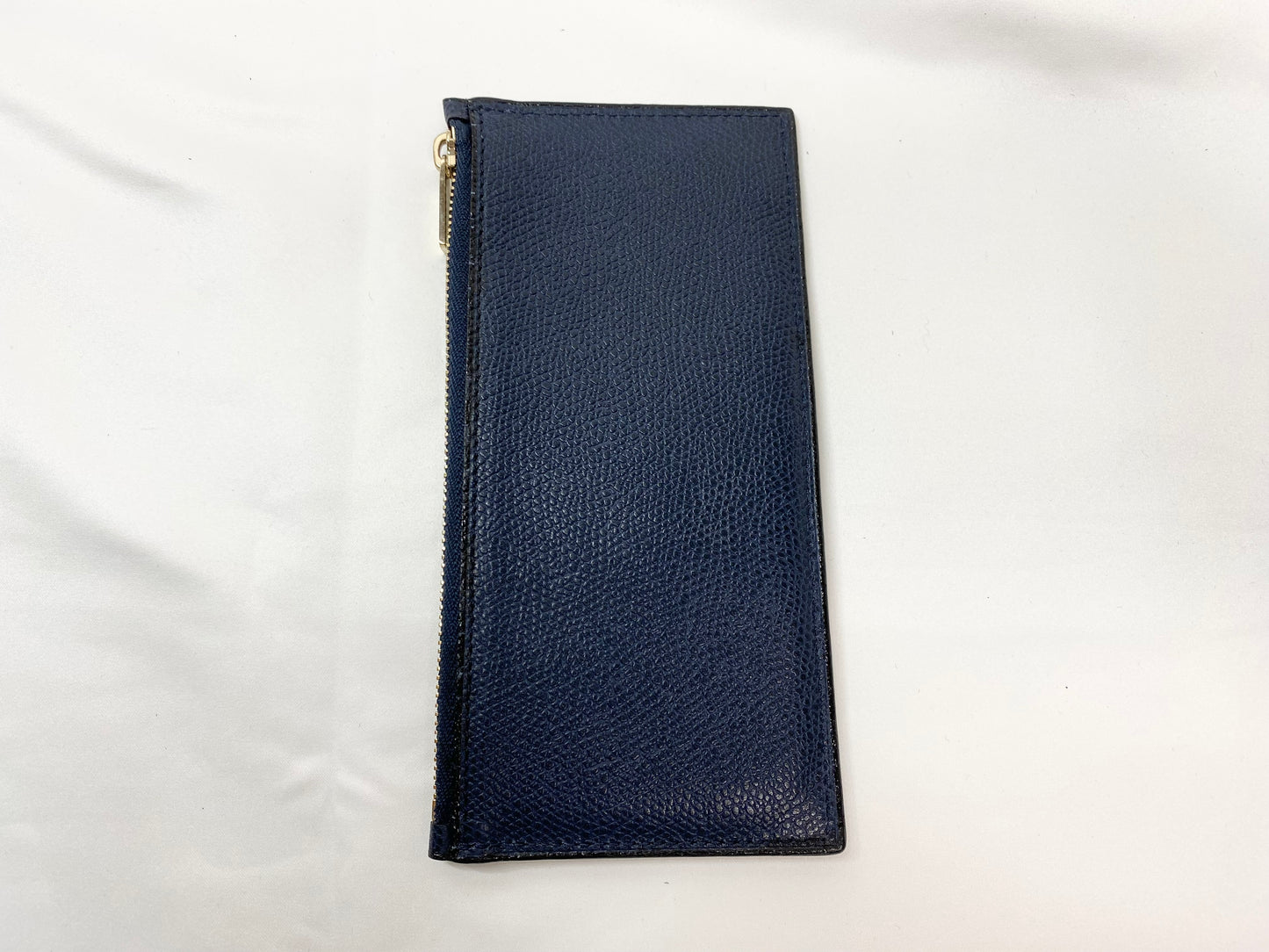 Valextra Valextra leather card case coin purse navy