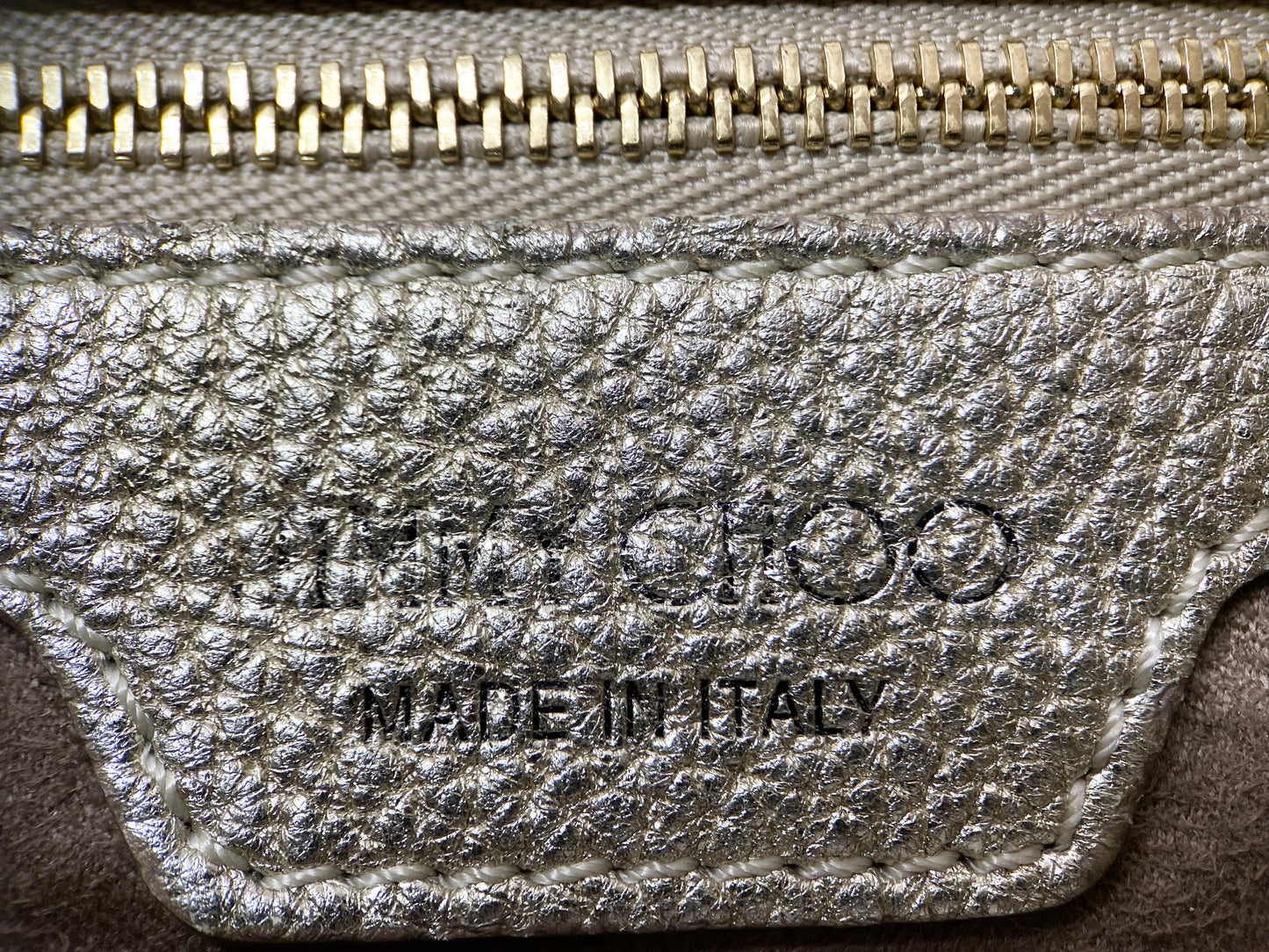 Jimmy Choo Jimmy Choo leather mini tote bag with star studs gold