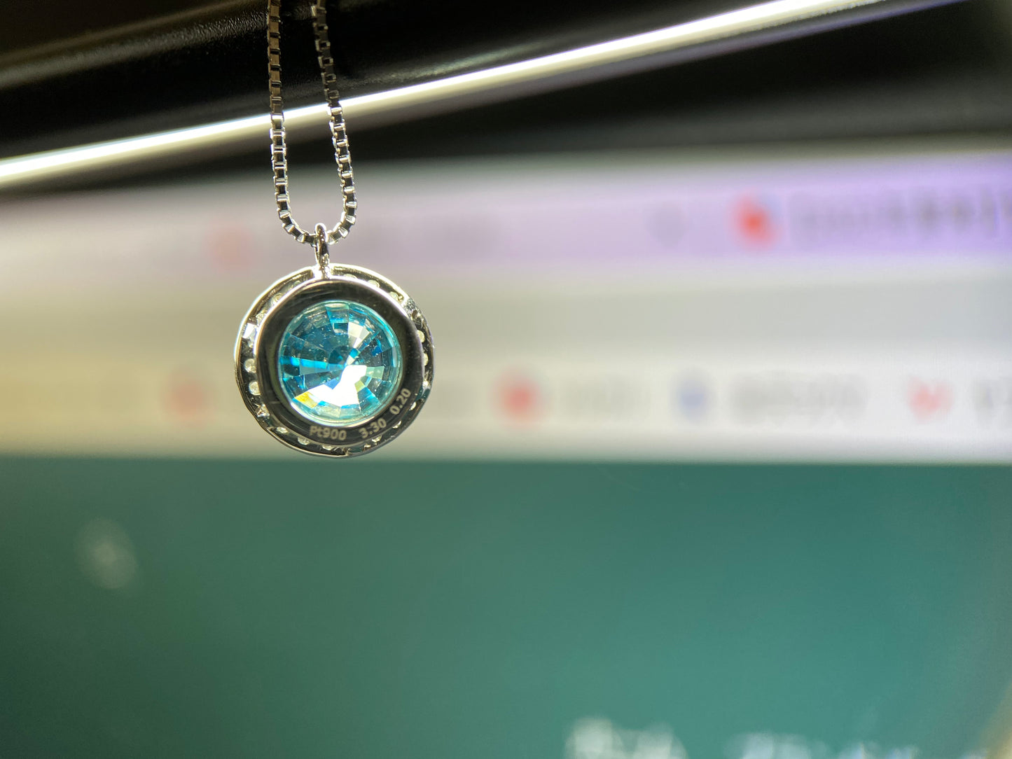 【新品】【レアストーン】やわらかいブルー色「ブルージルコン」ネックレス ジュエリー