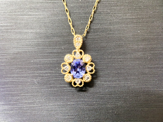 【新品】【レアストーン】落ち着いた青い輝き「タンザナイト」 ネックレス ジュエリー