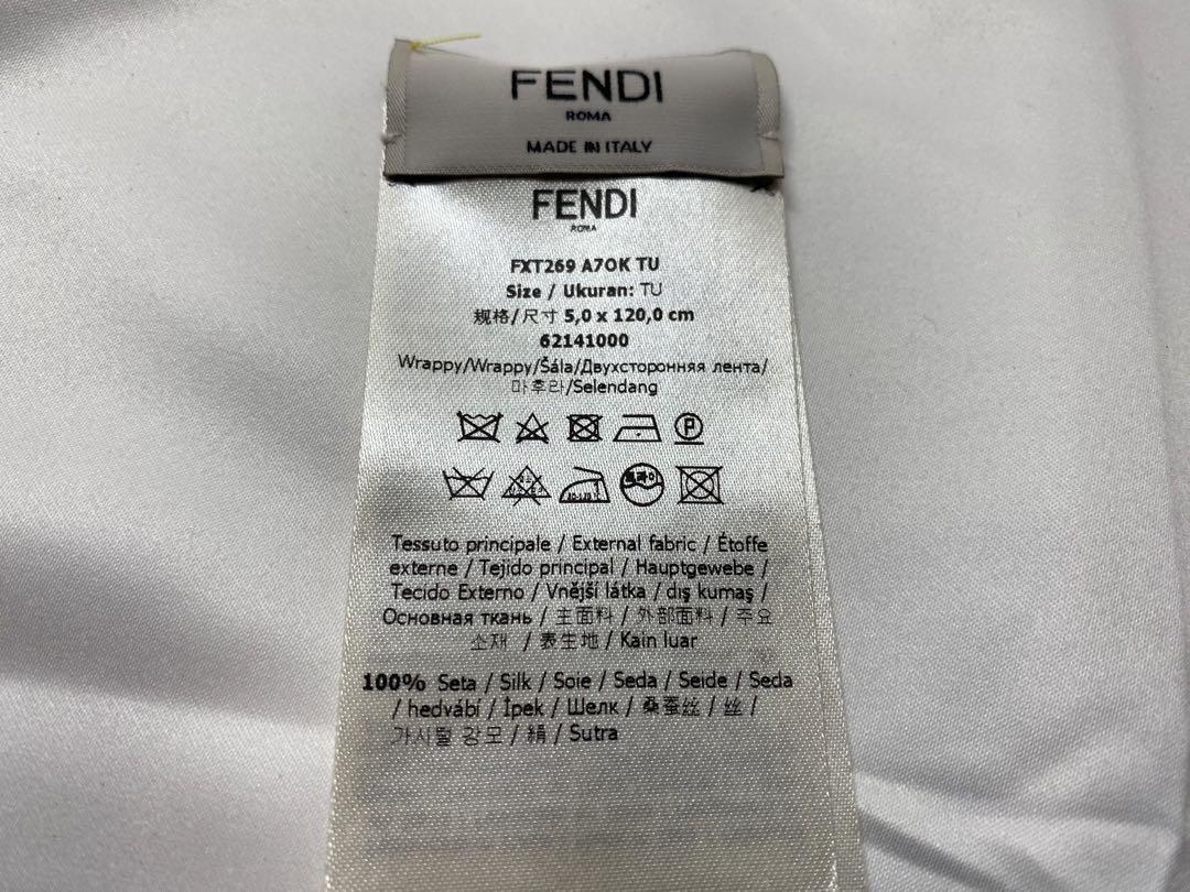 FENDI FENDI lappy silk scarf with zucca pattern Yellow