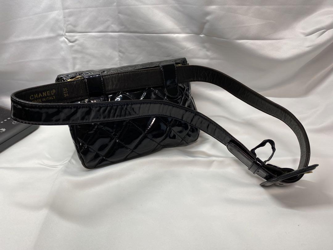 CHANEL CHANEL Enameled Mastrasse Body Bag Black