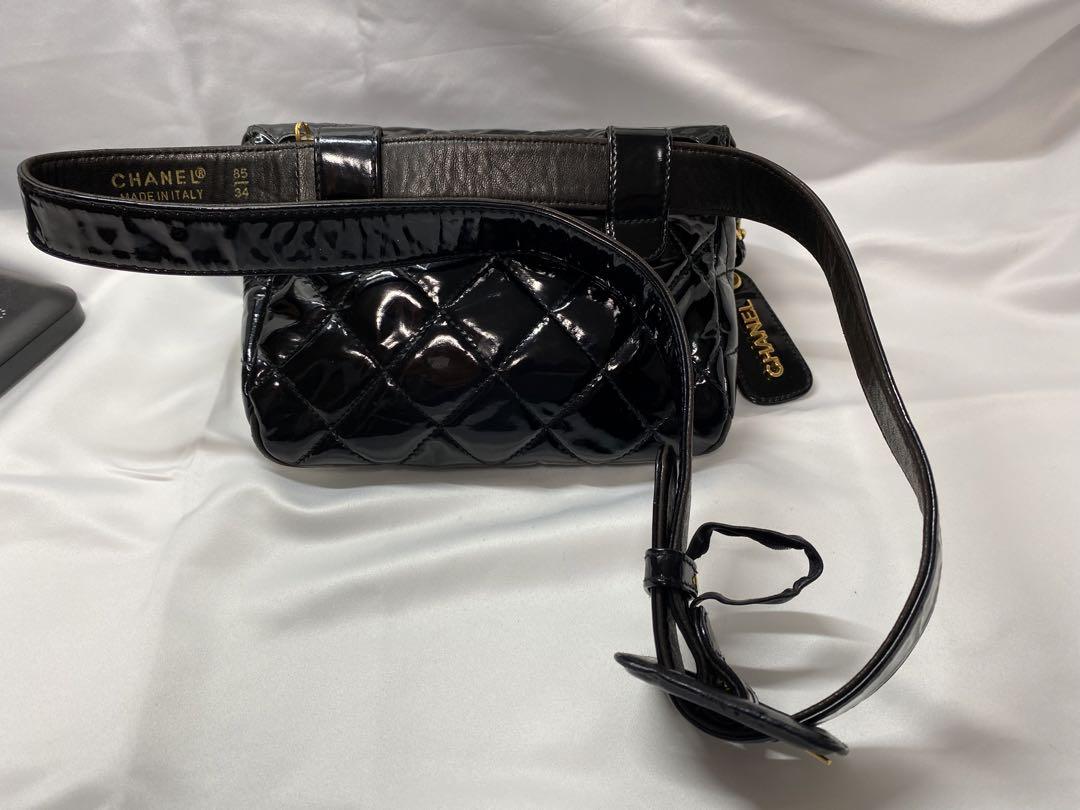 CHANEL CHANEL Enameled Mastrasse Body Bag Black