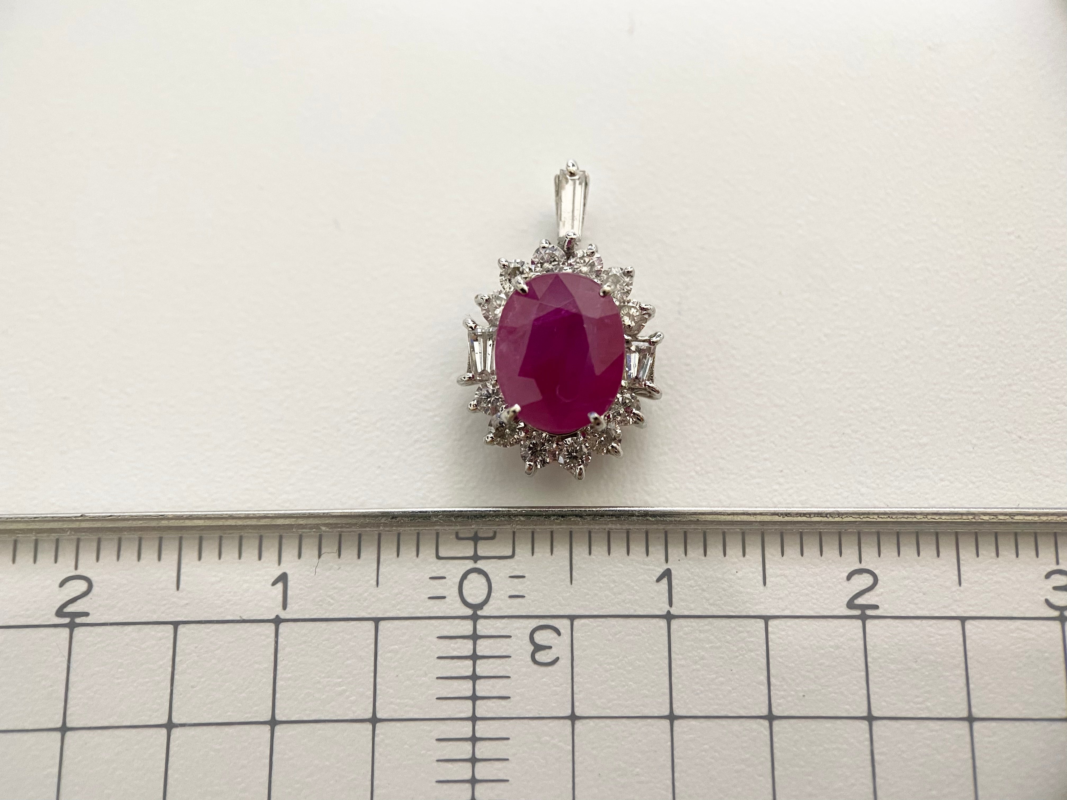 【美品】天然ルビー2.07ct D0.52ct ダイヤモンドジュエリー　ネックレストップ