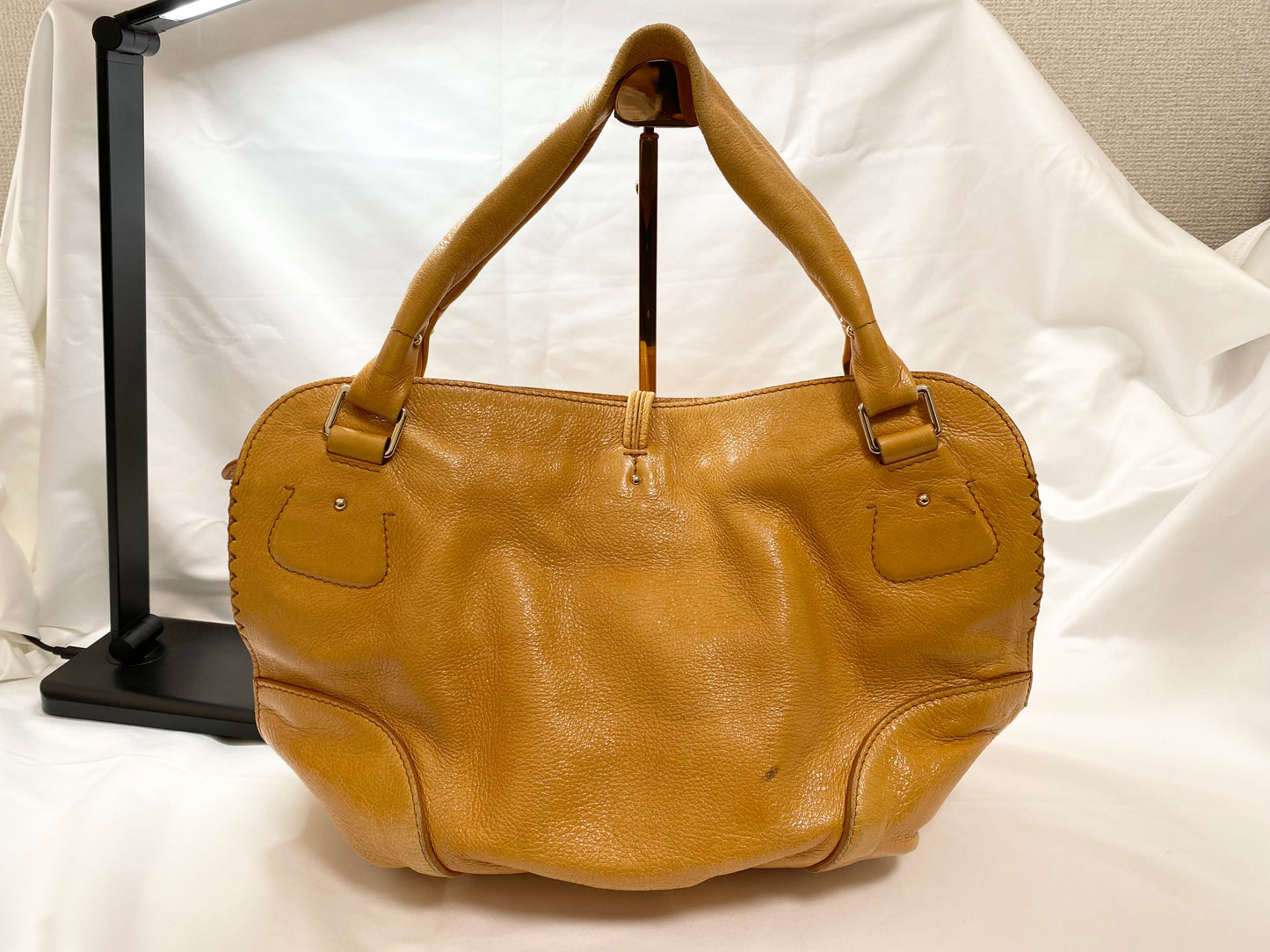 Celine CELINE Bittersweet leather handbag with carriage hardware light brown