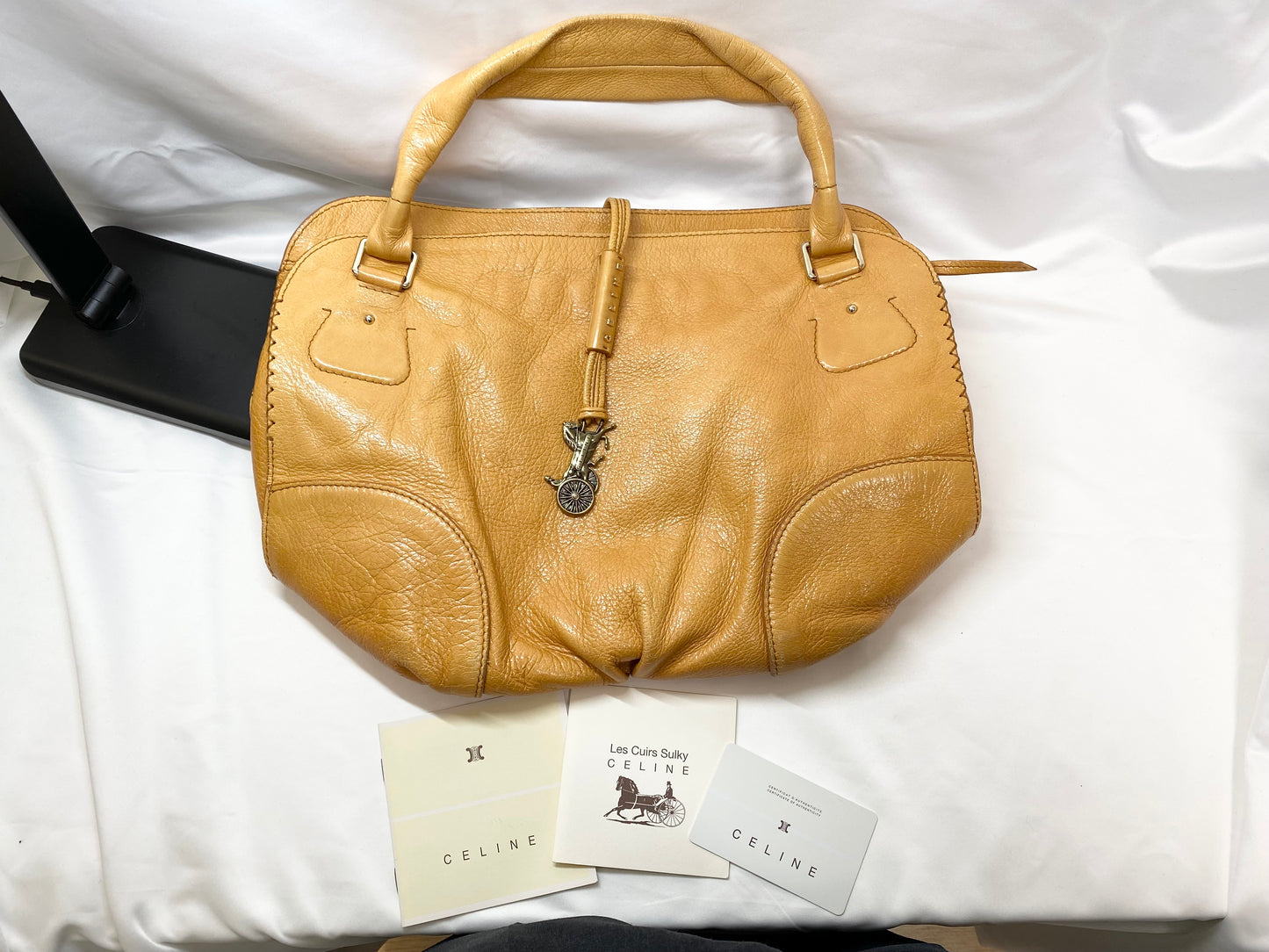 Celine CELINE Bittersweet leather handbag with carriage hardware light brown