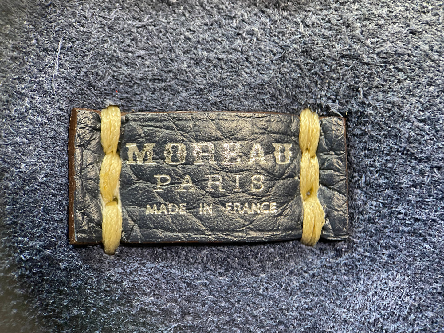 モローパリ　MOREAU PARIS　レザートートバッグ　ポーチ付　ネイビー