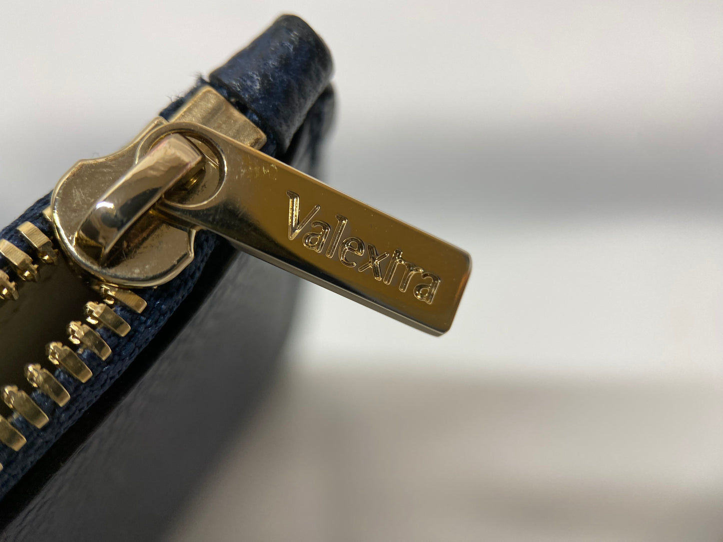 Valextra Valextra leather card case coin purse navy