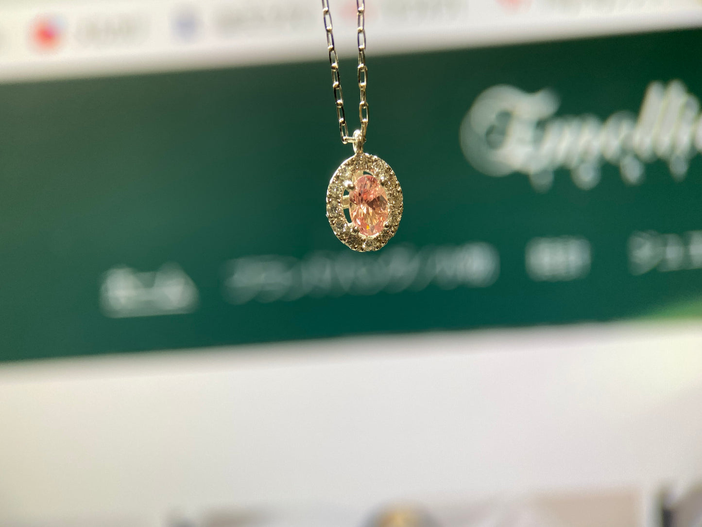 New] [Rare Stone] Papalachian Sapphire Necklace Jewelry