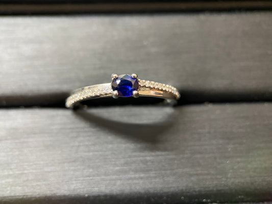 New] [Rare Stone] Deep Blue Sapphire Ring Jewelry