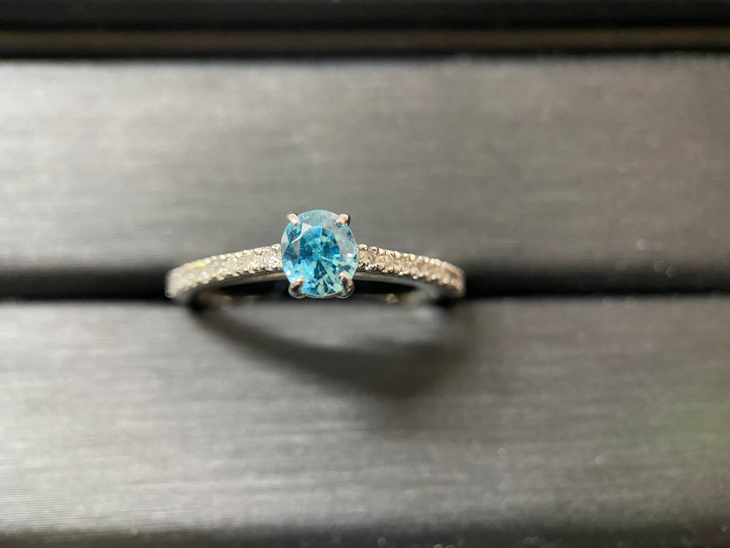 New] [Rare Stone] Blue Zircon Ring Jewelry Pt900